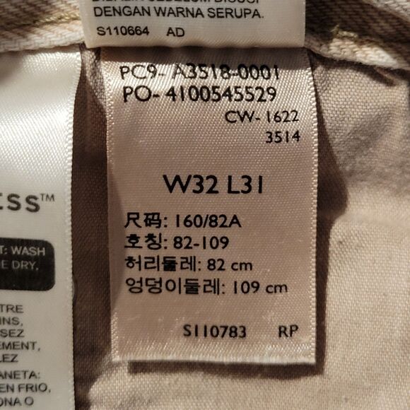 LEVI'S SILVERTAB Tan 94 Baggy Straight Leg Jeans 32 x 31 Relaxed Mid Rise Rigid - Picture 9 of 10